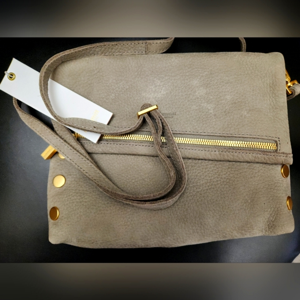 Hammitt VIP Medium Grey Natural Crossbody Clutch Bag NWT